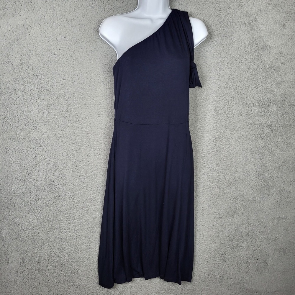 Ann taylor Women's navy blue One shoulder Tie dress Size S NEW